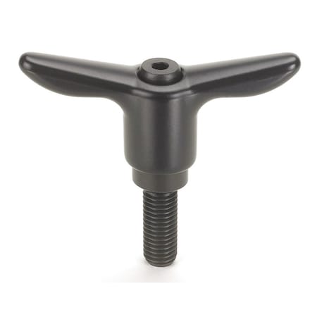 Adjustable Handle, T-Handle Design, Cast Zinc, 3/8-16 X .78 Steel External Thread, 2.56 Handle Diameter